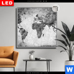Leuchtbild Dia Weltkarte Grautoene Quadrat Produktvorschau mit dem Bild Weltkarte Grautöne im Format Quadrat.