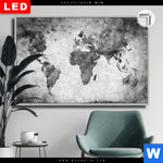 Leuchtbild Dia Weltkarte Grautoene Querformat Produktvorschau mit dem Bild Weltkarte Grautöne im Format Querformat.