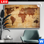Leuchtbild Dia Weltkarte Rostoptik Querformat Produktvorschau mit dem Bild Weltkarte Rostoptik im Format Querformat.