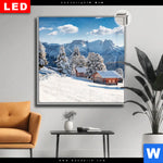 Leuchtbild Dia Winteridylle In Den Bergen Quadrat Produktvorschau mit dem Bild Winteridylle in den Bergen im Format Quadrat.
