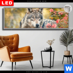 Leuchtbild Dia Wolfsblick Im Fruehling Panorama Produktvorschau mit dem Bild Wolfsblick im Frühling im Format Panorama.