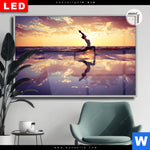 Leuchtbild Dia Yoga Am Lila Strand Querformat Produktvorschau mit dem Bild Yoga am lila Strand im Format Querformat.