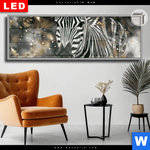 Leuchtbild Dia Zebra Eleganz In Streifen Panorama Produktvorschau mit dem Bild Zebra - Eleganz in Streifen im Format Panorama.