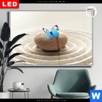 Leuchtbild Dia Zen Stein Mit Schmetterling Querformat Produktvorschau mit dem Bild Zen Stein mit Schmetterling im Format Querformat.