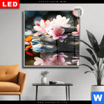 Leuchtbild Dia Zen Steine Mit Blumen Quadrat Produktvorschau mit dem Bild Zen Steine mit Blumen im Format Quadrat.