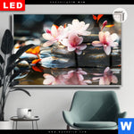 Leuchtbild Dia Zen Steine Mit Blumen Querformat Produktvorschau mit dem Bild Zen Steine mit Blumen im Format Querformat.
