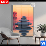 Leuchtbild Dia Zen Steine Sonnenuntergang Hochformat Produktvorschau mit dem Bild Zen Steine & Sonnenuntergang im Format Hochformat.