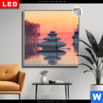 Leuchtbild Dia Zen Steine Sonnenuntergang Quadrat Produktvorschau mit dem Bild Zen Steine & Sonnenuntergang im Format Quadrat.