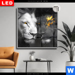 Leuchtbild Dia Zwei Loewen Schwarz Weiss Quadrat Produktvorschau mit dem Bild Zwei Löwen Schwarz & Weiß im Format Quadrat.