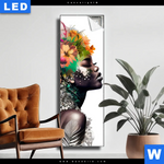 Leuchtbild Doppelbelichtung Portraet Einer Afrikanischen Frau Schmal Produktvorschau mit dem Bild Doppelbelichtung Porträt einer afrikanischen Frau im Format Schmal.