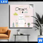 Leuchtbild Dream Big Eisbaer Quadrat Produktvorschau mit dem Bild Dream Big Eisbär im Format Quadrat.