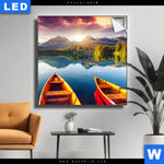 Leuchtbild Drei Boote Quadrat Produktvorschau mit dem Bild Drei Boote im Format Quadrat.