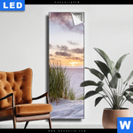 Leuchtbild Duenen Und Abendsonne Schmal Produktvorschau mit dem Bild Dünen und Abendsonne im Format Schmal.