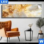 Leuchtbild Edle Farbexplosion Gold Panorama Produktvorschau mit dem Bild Edle Farbexplosion Gold im Format Panorama.