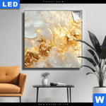 Leuchtbild Edle Farbexplosion Gold Quadrat Produktvorschau mit dem Bild Edle Farbexplosion Gold im Format Quadrat.