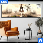 Leuchtbild Eifelturm Am Abstellgleis Panorama Produktvorschau mit dem Bild Eifelturm am Abstellgleis im Format Panorama.