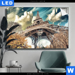 Leuchtbild Eifelturm In Paris Querformat Produktvorschau mit dem Bild Eifelturm in Paris im Format Querformat.