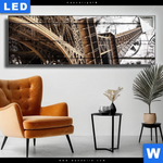 Leuchtbild Eifelturm Shabby Stil Panorama Produktvorschau mit dem Bild Eifelturm Shabby Stil im Format Panorama.