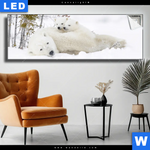 Leuchtbild Eisbaerenfamilie In Winterlicher Landschaft Panorama Produktvorschau mit dem Bild Eisbärenfamilie in winterlicher Landschaft im Format Panorama.