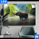 Leuchtbild Elefant Im Wasser Querformat Produktvorschau mit dem Bild Elefant im Wasser im Format Querformat.