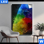 Leuchtbild Elefant Pop Art No 1 Hochformat Produktvorschau mit dem Bild Elefant Pop Art No.1 im Format Hochformat.