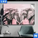 Leuchtbild Elefanten Harmonie In Pastell Querformat Produktvorschau mit dem Bild Elefanten - Harmonie in Pastell im Format Querformat.