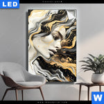 Leuchtbild Elegantes Gold Schwarzes Portraet Hochformat Produktvorschau mit dem Bild Elegantes gold-schwarzes Porträt im Format Hochformat.