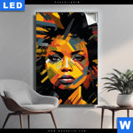 Leuchtbild Erzoernte Frau Hochformat Produktvorschau mit dem Bild Erzörnte Frau im Format Hochformat.