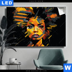 Leuchtbild Erzoernte Frau Querformat Produktvorschau mit dem Bild Erzörnte Frau im Format Querformat.