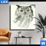 Leuchtbild Eule Wald No 1 Quadrat Produktvorschau mit dem Bild Eule & Wald No.1 im Format Quadrat.