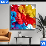 Leuchtbild Farbe Im Wasser Bunt Quadrat Produktvorschau mit dem Bild Farbe im Wasser - bunt im Format Quadrat.