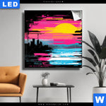 Leuchtbild Farben Der Nacht Quadrat Produktvorschau mit dem Bild Farben der Nacht im Format Quadrat.