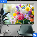 Leuchtbild Farbenfrohe Fruehlingsblueten Querformat Produktvorschau mit dem Bild Farbenfrohe Frühlingsblüten im Format Querformat.