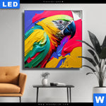Leuchtbild Federn Papagei Quadrat Produktvorschau mit dem Bild Federn Papagei im Format Quadrat.