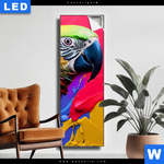 Leuchtbild Federn Papagei Schmal Produktvorschau mit dem Bild Federn Papagei im Format Schmal.