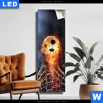 Leuchtbild Feuriger Fussball Schmal Produktvorschau mit dem Bild Feuriger Fussball im Format Schmal.