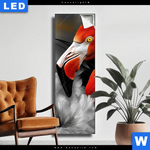 Leuchtbild Flamingo Blueten Schmal Produktvorschau mit dem Bild Flamingo & Blüten im Format Schmal.
