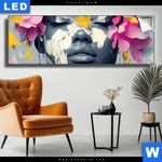 Leuchtbild Florales Portraet Design Panorama Produktvorschau mit dem Bild Florales Porträt Design im Format Panorama.