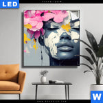 Leuchtbild Florales Portraet Design Quadrat Produktvorschau mit dem Bild Florales Porträt Design im Format Quadrat.