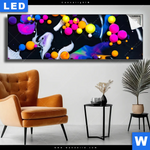 Leuchtbild Fluid Art Bubbless Neon Panorama Produktvorschau mit dem Bild Fluid Art - Bubbless Neon im Format Panorama.
