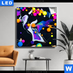 Leuchtbild Fluid Art Bubbless Neon Quadrat Produktvorschau mit dem Bild Fluid Art - Bubbless Neon im Format Quadrat.