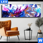 Leuchtbild Fluid Art Floral Panorama Produktvorschau mit dem Bild Fluid Art Floral im Format Panorama.