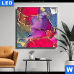 Leuchtbild Fluid Art Fruehlingszauber Quadrat Produktvorschau mit dem Bild Fluid Art Frühlingszauber im Format Quadrat.