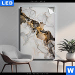 Leuchtbild Fluid Art Gold Hochformat Produktvorschau mit dem Bild Fluid Art Gold im Format Hochformat.