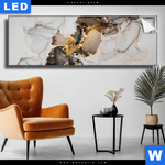 Leuchtbild Fluid Art Gold Panorama Produktvorschau mit dem Bild Fluid Art Gold im Format Panorama.