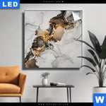 Leuchtbild Fluid Art Gold Quadrat Produktvorschau mit dem Bild Fluid Art Gold im Format Quadrat.