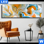 Leuchtbild Fluid Art Lagune Panorama Produktvorschau mit dem Bild Fluid Art Lagune im Format Panorama.