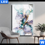 Leuchtbild Fluid Art Lila Tuerkis Hochformat Produktvorschau mit dem Bild Fluid Art Lila & Türkis im Format Hochformat.