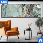 Leuchtbild Fluid Art Tuerkis Panorama Produktvorschau mit dem Bild Fluid Art Türkis im Format Panorama.