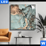 Leuchtbild Fluid Art Tuerkis Quadrat Produktvorschau mit dem Bild Fluid Art Türkis im Format Quadrat.